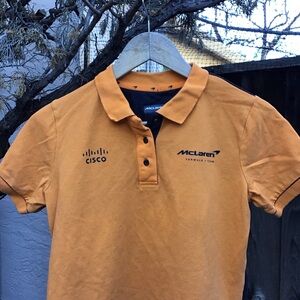 McLaren Formula One Team Cisco Polo Shirt Orange Grey Racing Motorsport S/M